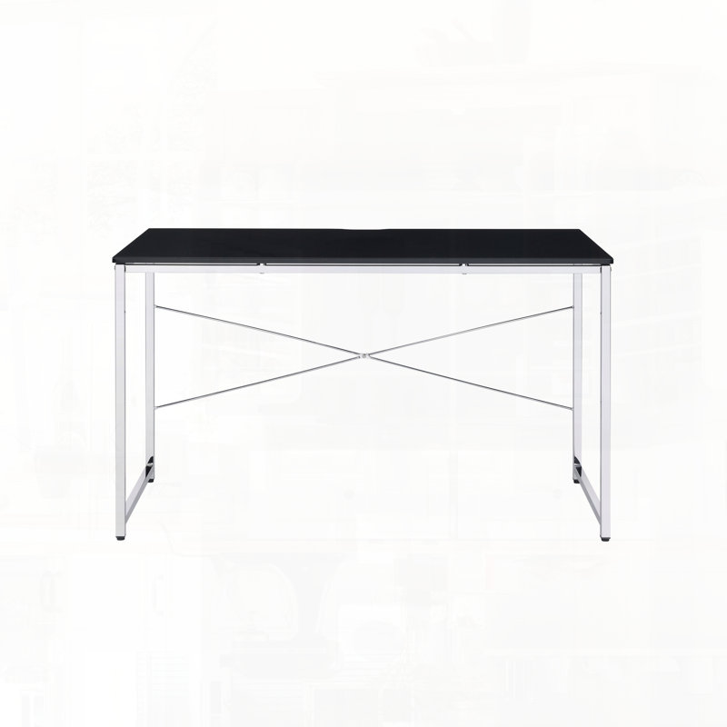 Bureau d'écriture Tennos finition chrome noir, Noir