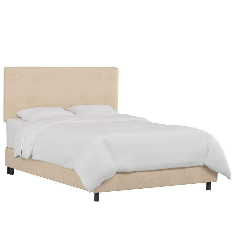 Pyburn Upholstered Platform Bed, King, Classic Pearl Performance Velvet