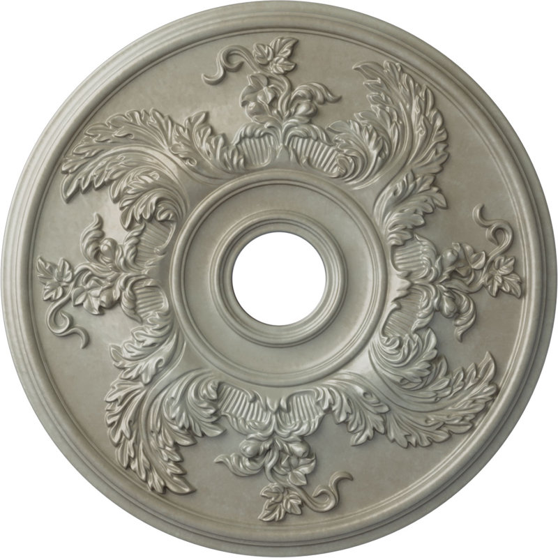 Endurathane Acanthus Twist Ceiling Medallion, 23 5/8"OD x 4 5/8"ID x 1 7/8"P (Fits Canopies up to 8 3/8"), Hand-Painted Flash Gold Finish