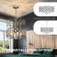 HOMCOM Crystal Chandelier Adjustable Height 4-Light E14 Base Silver Tone-111410160