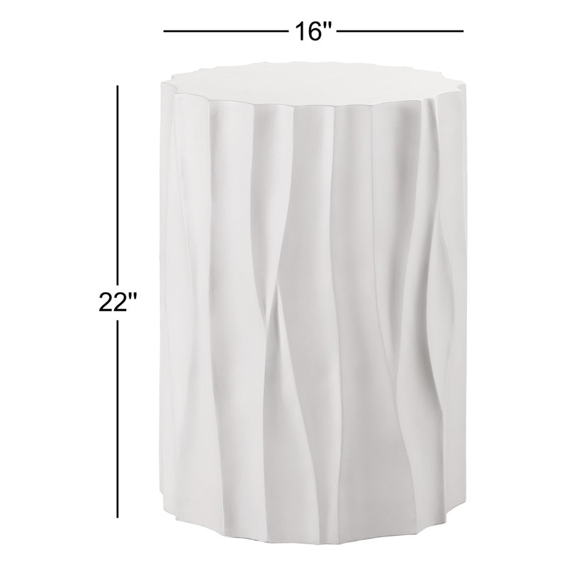 Milena 16'' Stone Outdoor Side Table
