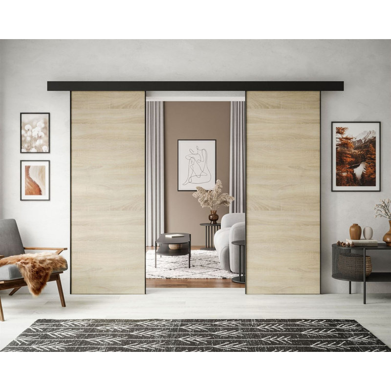HINOKI DUO Sliding Doors, 132 cm, Sonoma Oak