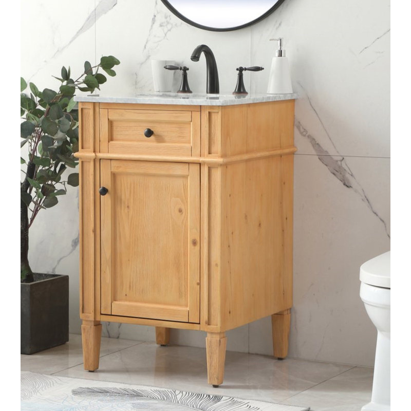 Rivers 21'' Single Bathroom Vanity with Marble Top, Natural