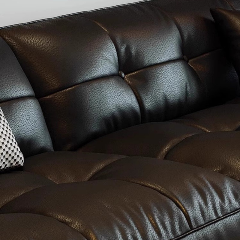 Minimalist Retro Straight-lined Black Sofa
