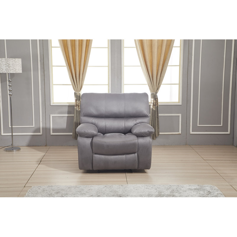 Fleuriane Upholstered Recliner, Gray Microfabric