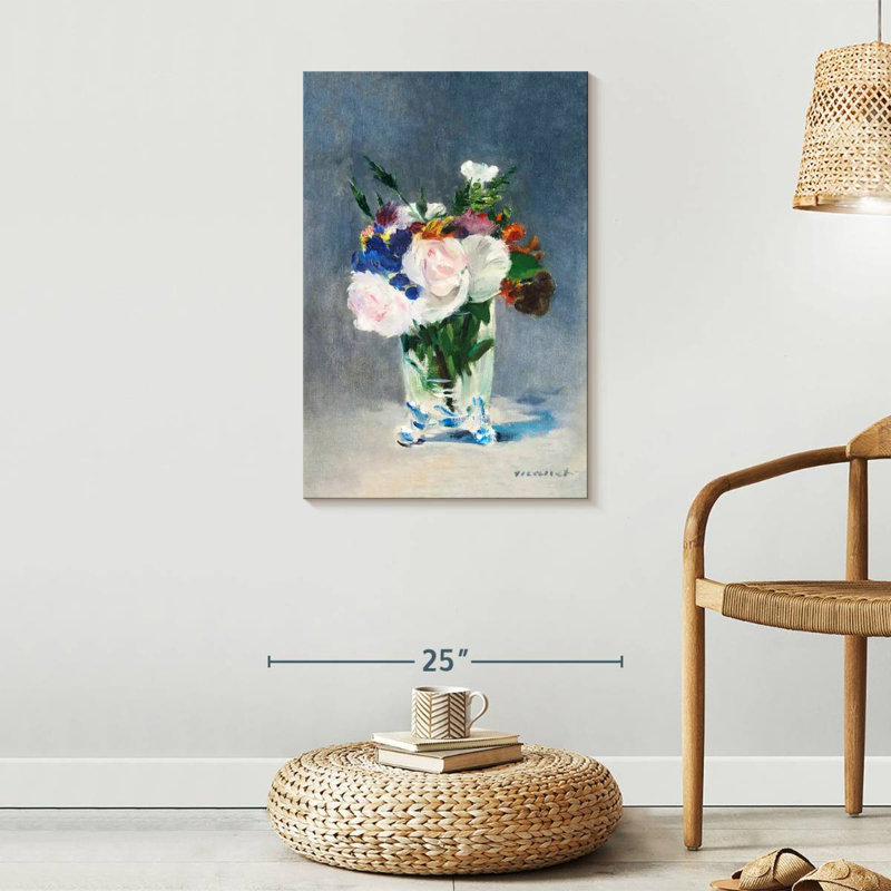 Fleurs dans un vase en cristal, 30" H x 20" W
