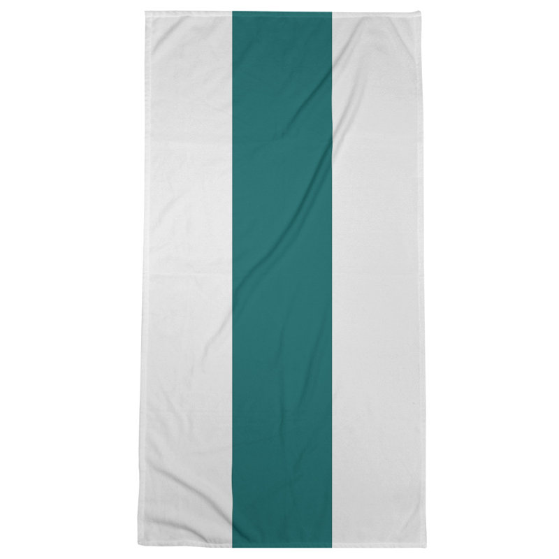 Beach Towel, Off White/Dark Aqua