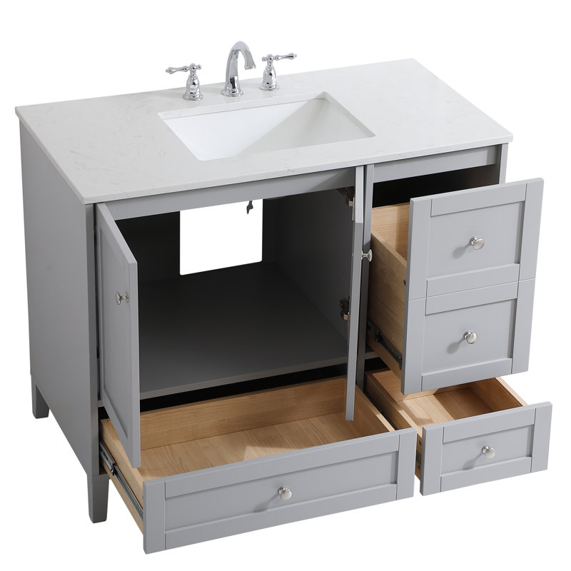 Ensemble de meuble-lavabo simple 42 po Selma, Gris