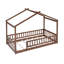 Structure de lit simple en bois avec clôture, pour enfants, adolescents, filles, garçons, noyer-637661548