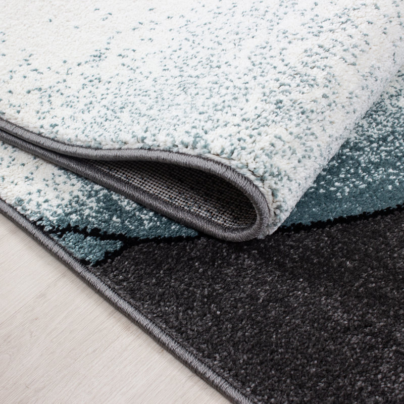 Legrand Hooked Blue/Grey Rug, Round 120cm
