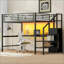 Lit mezzanine double en métal avec bureau