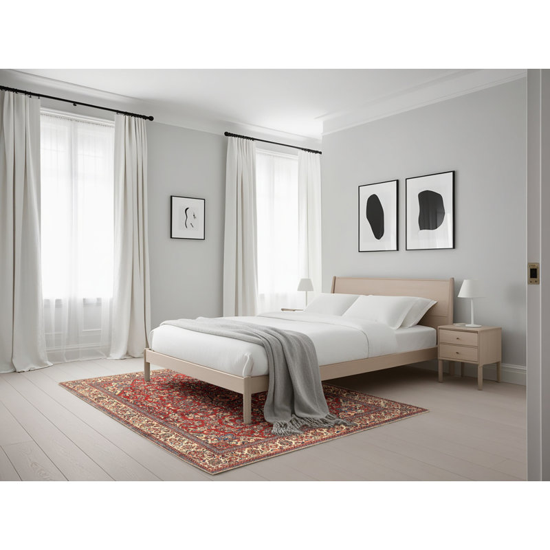 Tapis traditionnel rouge / brun Dickler, Rectangle 5 pi x 7 pi