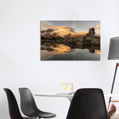 USA Washington Mt Baker Reflects In Lake by Jaynes Gallery - Wrapped Canvas Print
