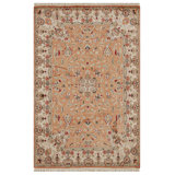 Hand-Knotted High-Quality Peach and Ivory Area Rug