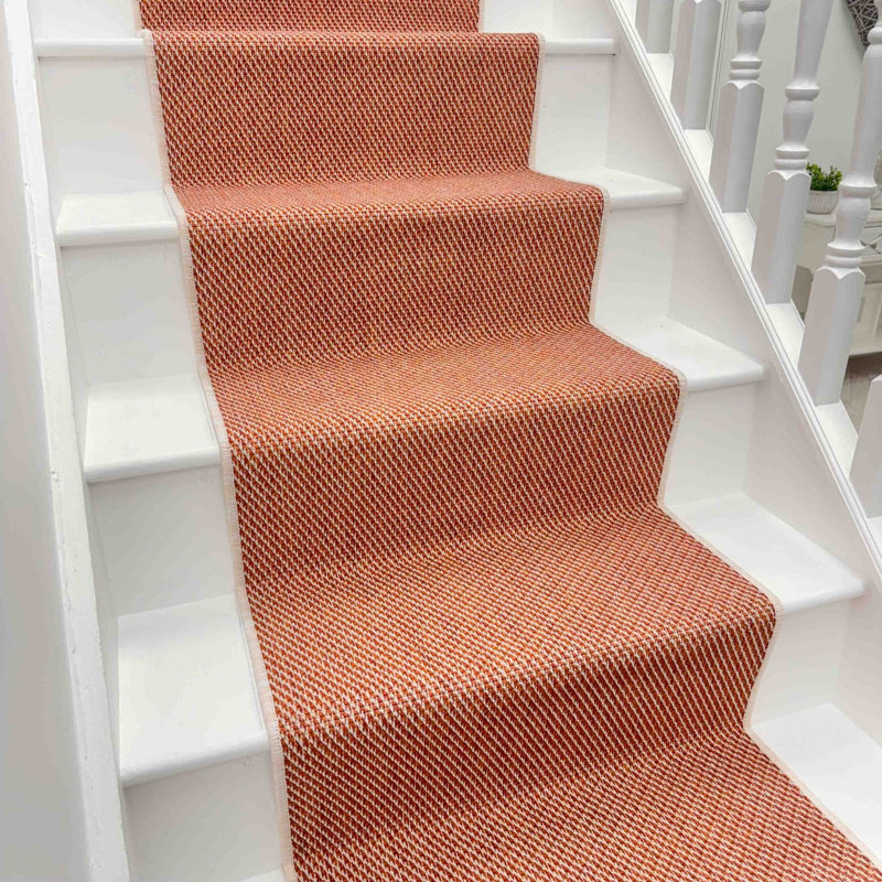 Stair Runner Solid Colour Flatweave Area Rug, Runner 60 x 510 cm