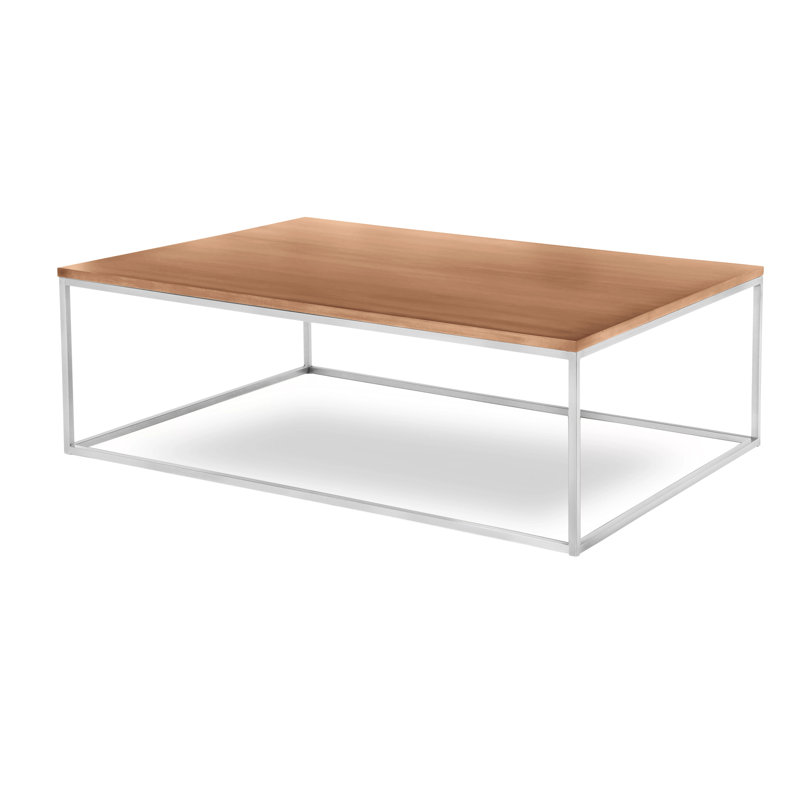Chaplin Solid Wood Top Coffee Table, Argento Antico, Clear Coat