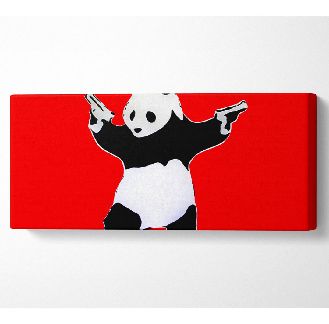 Panda Hold-Up Red - Kunstdrucke auf Leinwand