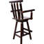 Tabouret de salle à manger en bois de sapin de style rustique avec accoudoir et pivotant à 360 ° pour diverses occasions Repose-pieds de bistro d'une capacité de 330 lb-466162244