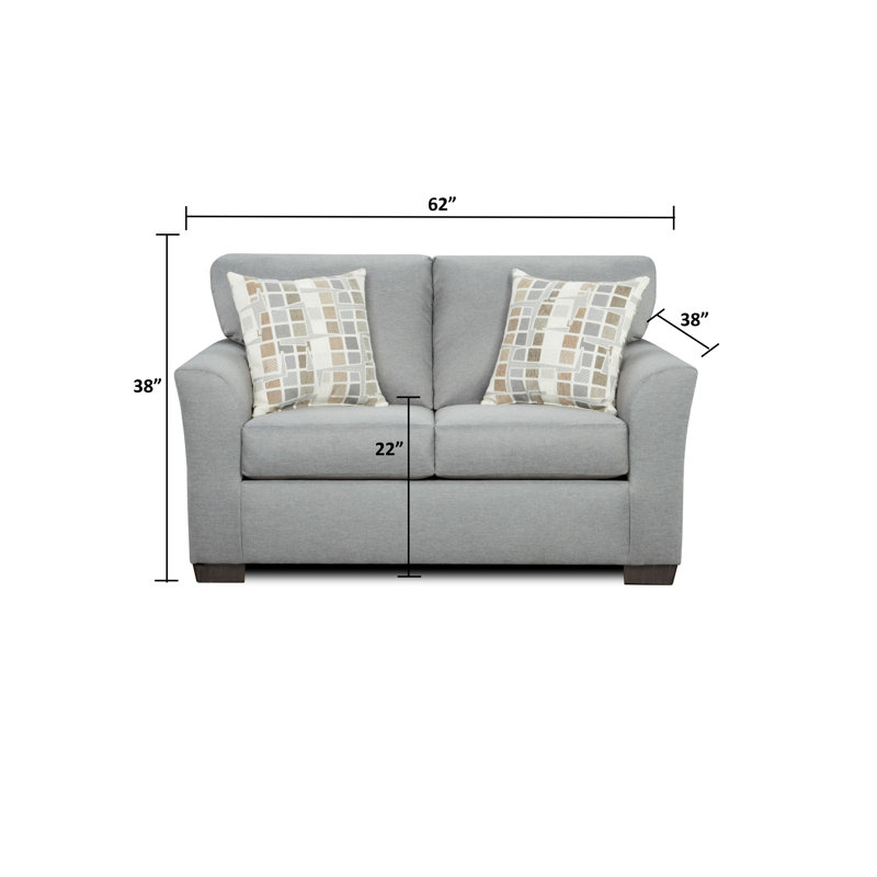 60" Flared Arm Loveseat with Reversible Cushions, Gray