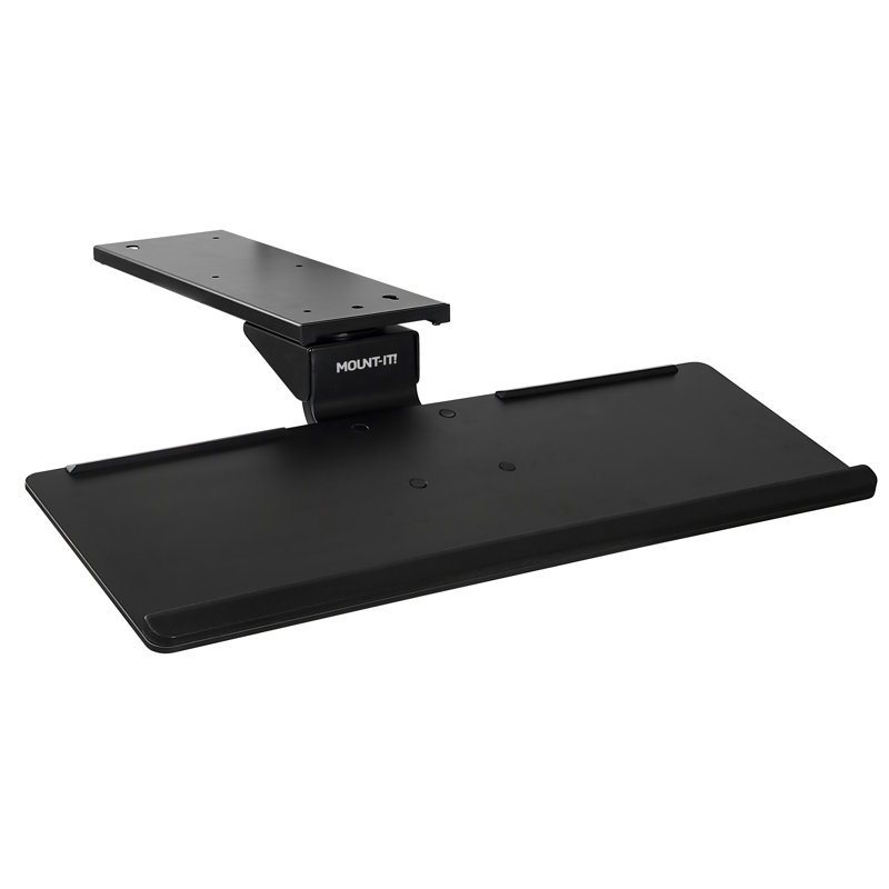 Montez-le! Plateau à clavier sous le bureau et plateforme pour souris avec repose-poignets en gel, rail d'économie d'espace de 17 pouces