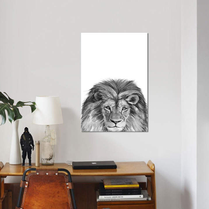 Lion par Laura Graves - reproduction d'art sur toile tendue, H 18 po x l 12 po x P 1,5 po, Toile tendue, Pas de tapis