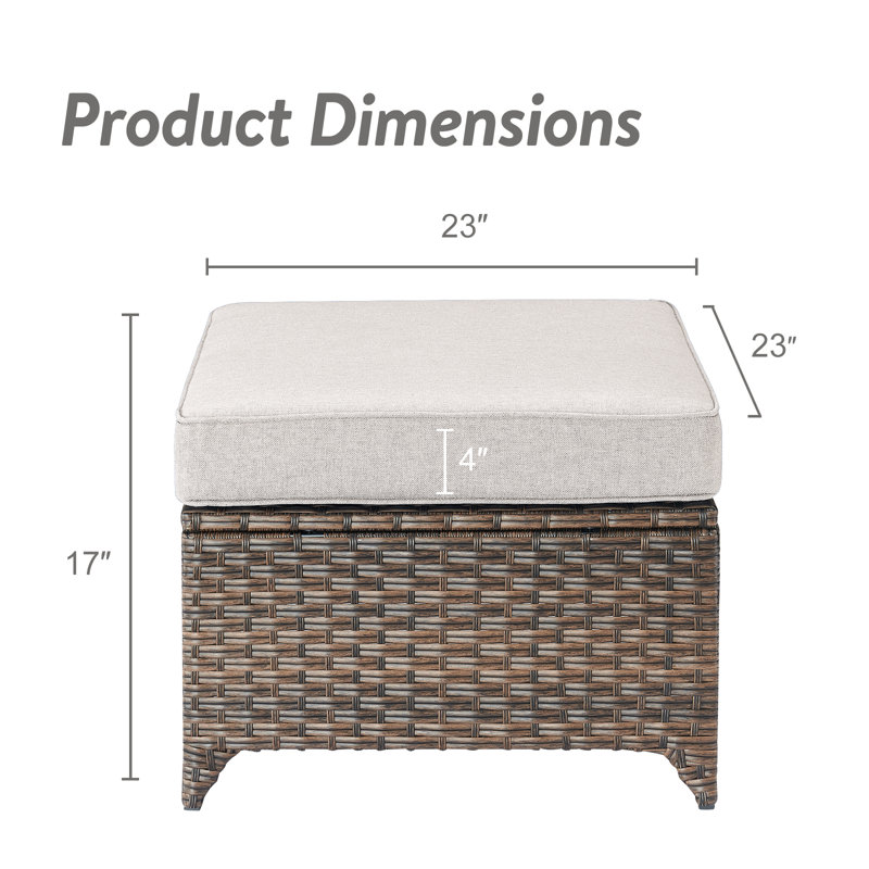 Repose-pieds d'extérieur avec coussin Sunbrella® Tya, Beige