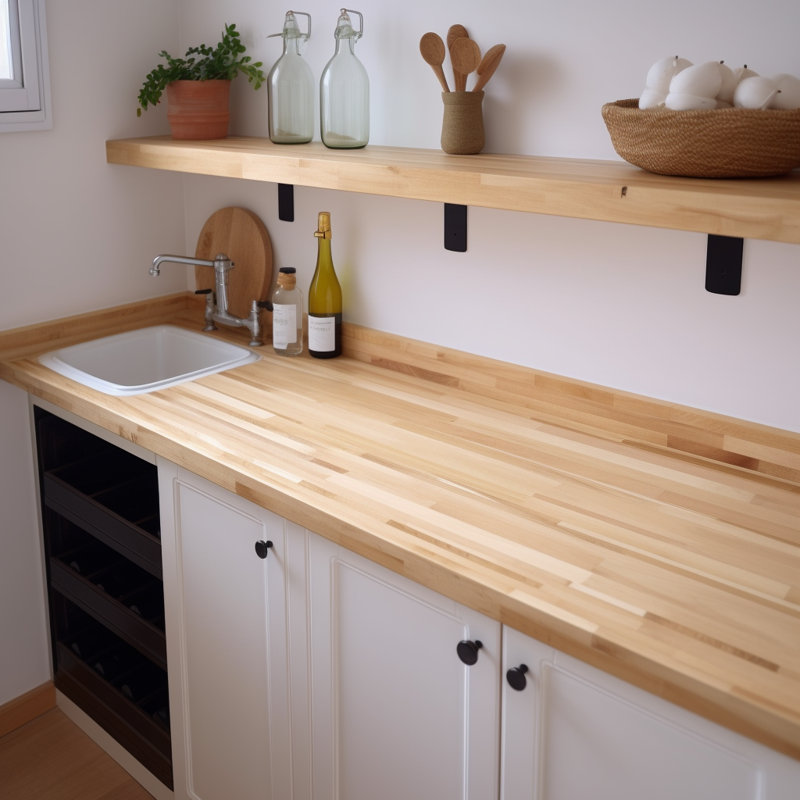 4'' W x 24.75'' L Wood Backsplash, Self-Drilling Installation, Hard Maple