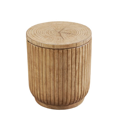 Table d'appoint brune avec seau à glace - matériau composite Terrafab