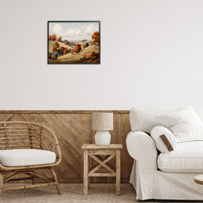 Giclée d'automne encadrée de feuilles d'automne, design par LSR Design Studio