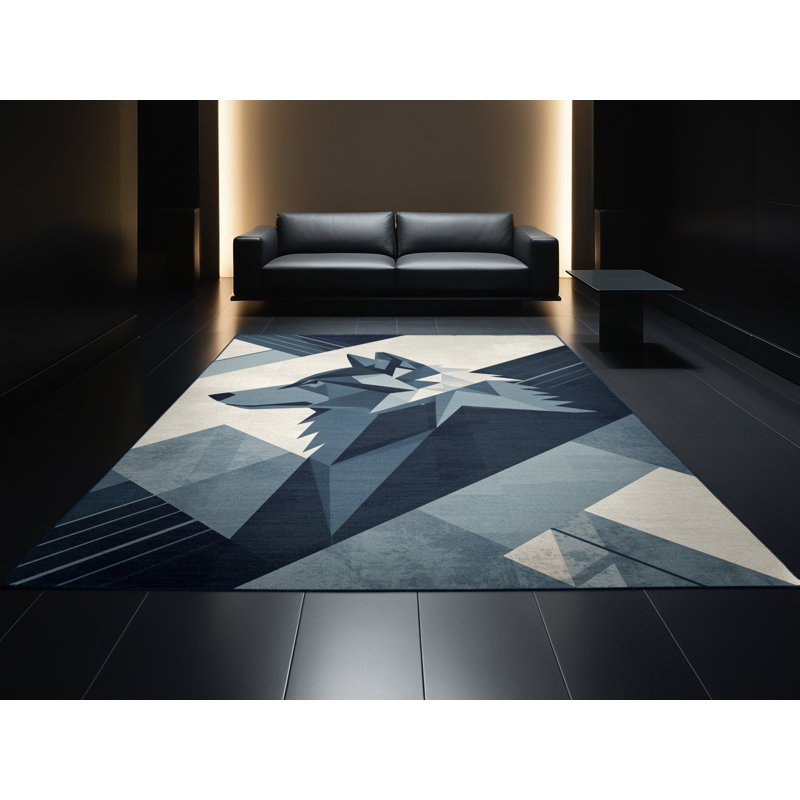 Tapis gris lavable à la machine Pavli Wolf, 7 x 10