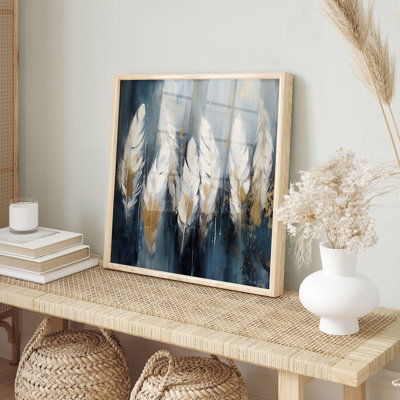 «Fashion and Glam Golden Feathers VI», impression d'art bohémien sans cadre