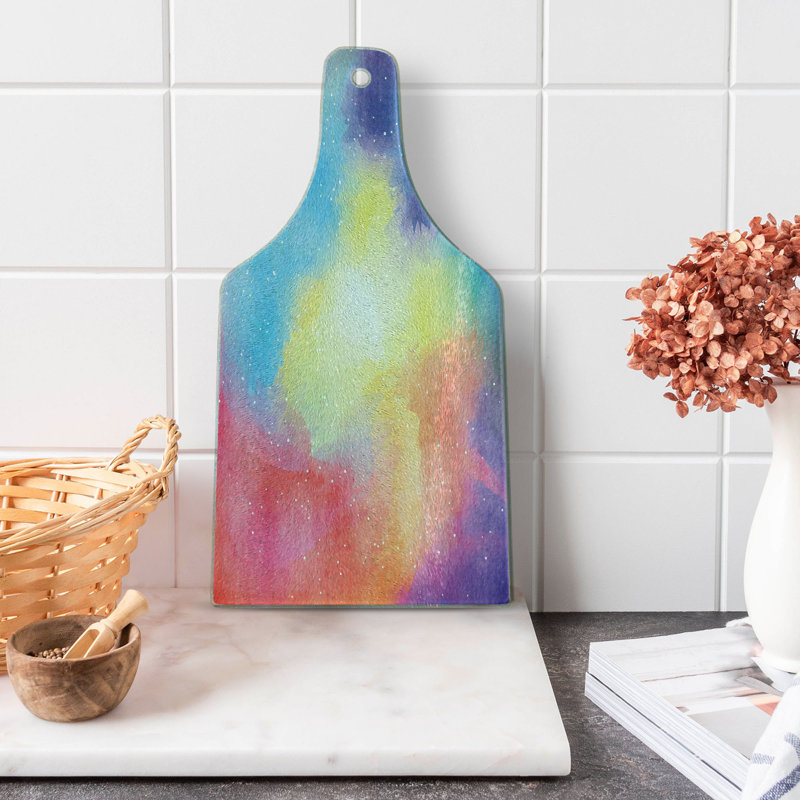 Multicolore, planche à découper en verre trempé Ambesonne