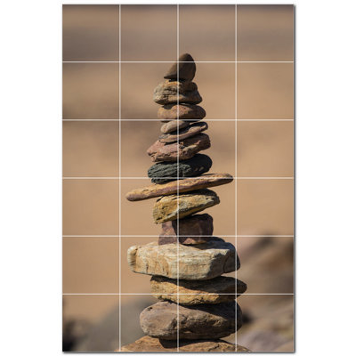 Rocks Photo 8'' x 8'' Satin Ceramic Decorative Mural