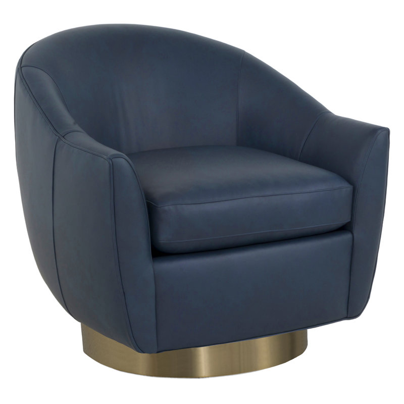 Fauteuil pivotant en cuir Hazel, 1149 Olive