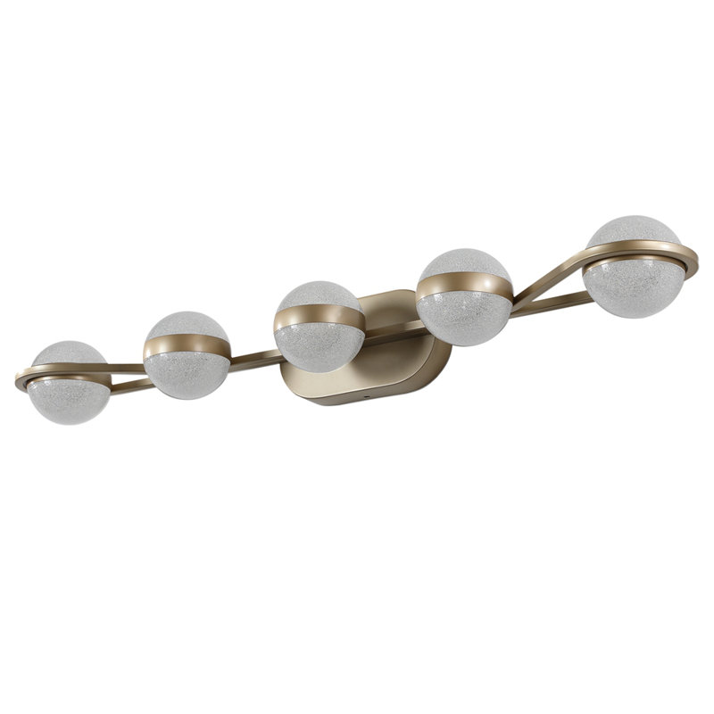 Modern Minimalist Bathroom Vanity Light, LED 5 Bulb Frosted Glass Shades, Wall Mounted Decorative Lighting Fixture, Suitable for Bathroom Vanity Mirror