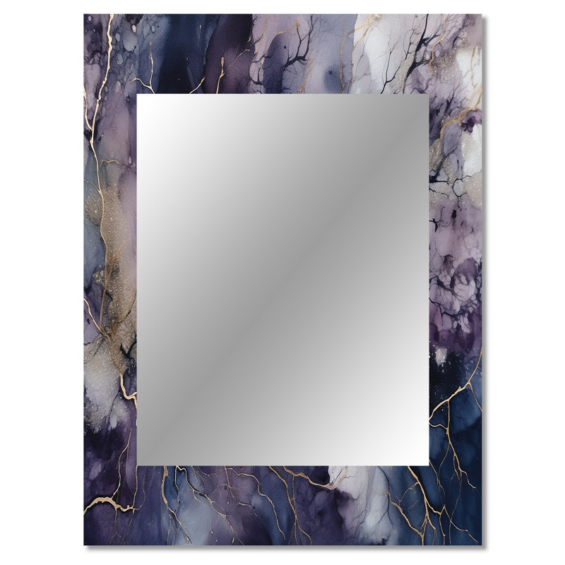 «Mauve et explorer la langue de la peinture III», peinture abstraite, miroir mural moderne, reproduction d'art en métal