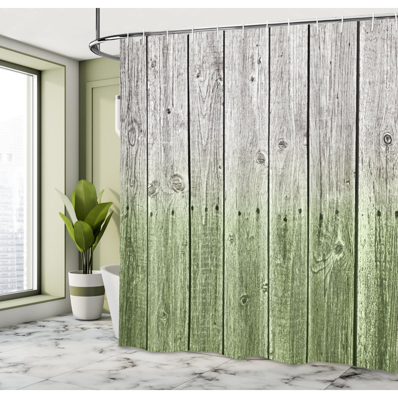 Shower Curtain with Hooks Included, Pale Olive, 69"H x 75"W
