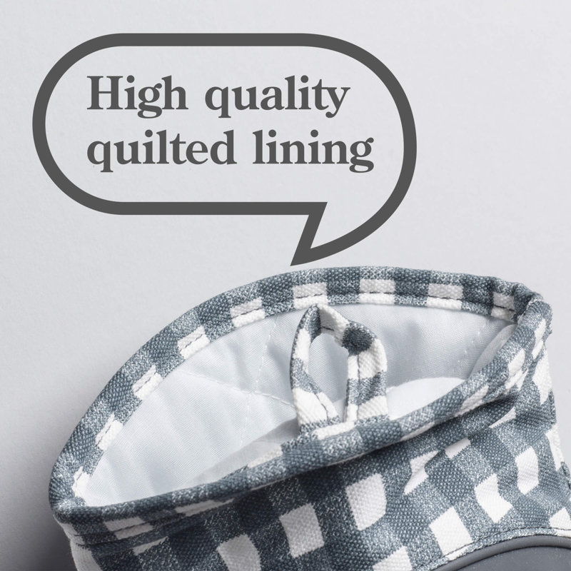 Zeal Gingham Cotton Potholder, Dark Grey