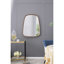 Miroir mural 27 po x 37 po à cadre en bois pour le salon, la salle de bain, le vestibule - Lignes classiques, effet éclairant avec décor pour la maison, style minimaliste