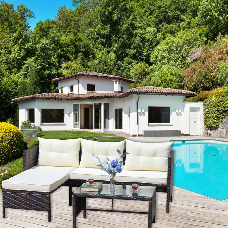 Amei 70.25'' Iron Outdoor Patio Sectional Set