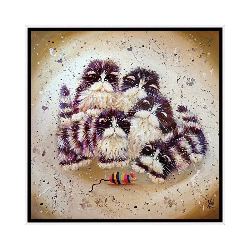 « Mouse » par Kim Haskins-reproduction d’art, H 18 po x l 18 po x 1,5 po, Toile blanche encadrée, Pas de tapis