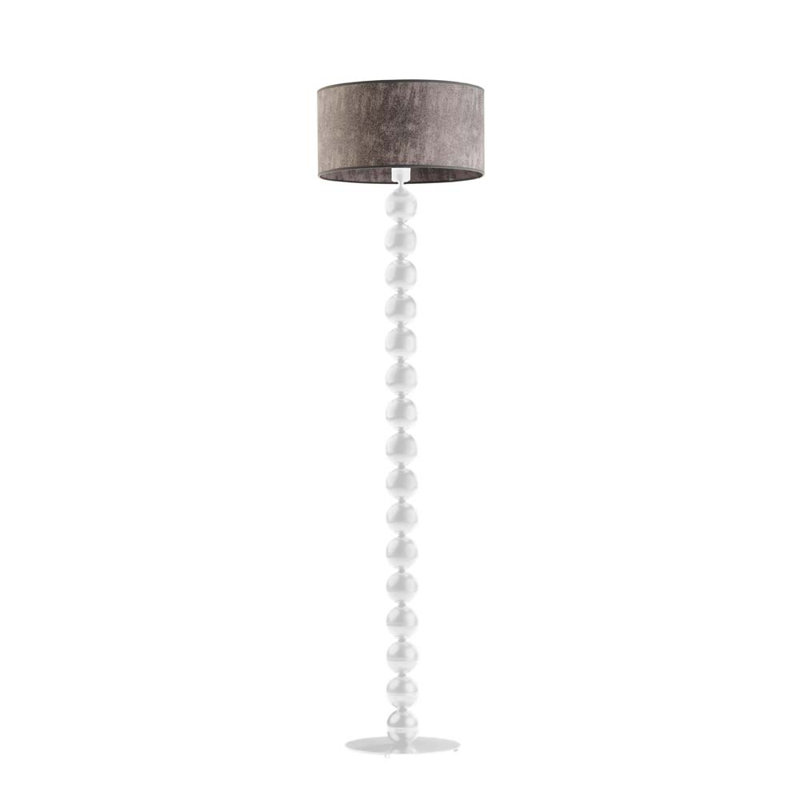 Moody 158cm Traditional Floor Lamp, White, Grey Melange