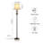65.3" H Antique Brass Floor Lamp with Night Light
