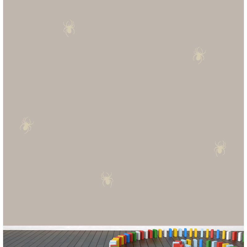 Décalcomanie murale araignées, Beige clair