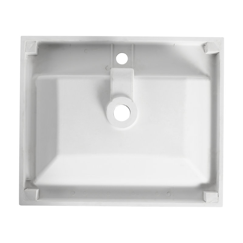 Lavabo de salle de bain en lustre blanc brillant de 24 po, présentant un attrait élégant et une qualité contemporaine