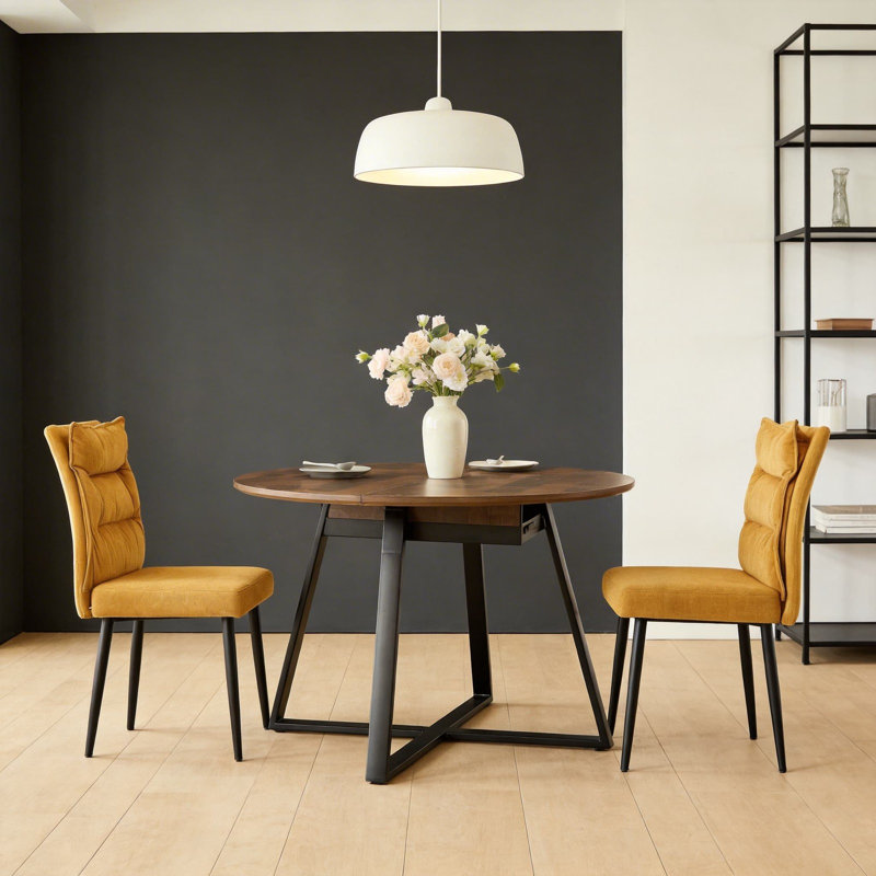 Dining Set, 2 Brown Chair