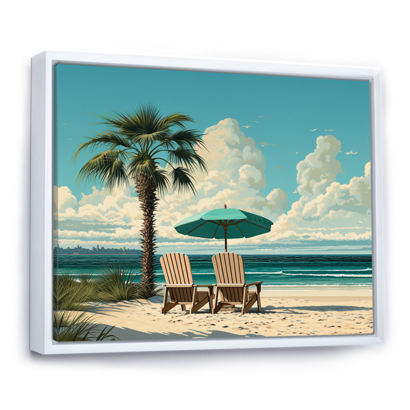 Phan sur toile, H 24 po x l 32 po x P 1 po, Cadre flottant blanc