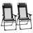 Outsunny Folding Patio Chairs Set Of 2, Outdoor Deck Chair With Adjustable Sling Back, Camping Chair With Removable Headrest For Garden, Backyard, Lawn-1293418389
