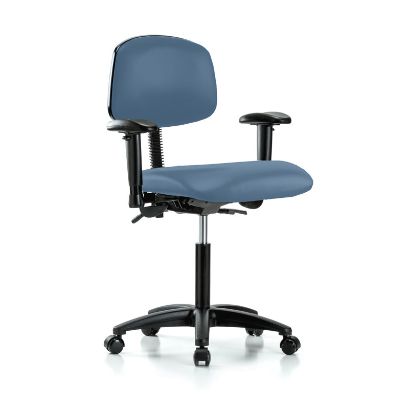 Chaise de bureau polyvalente avec accoudoirs réglables PERCH | Hauteur moyenne du banc: 20 à 27 po, Tissu Newport, Inclus