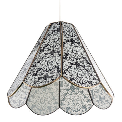 22 cm H Empire Glass Pendant Shade ( No Direct Attachment Method ) in White